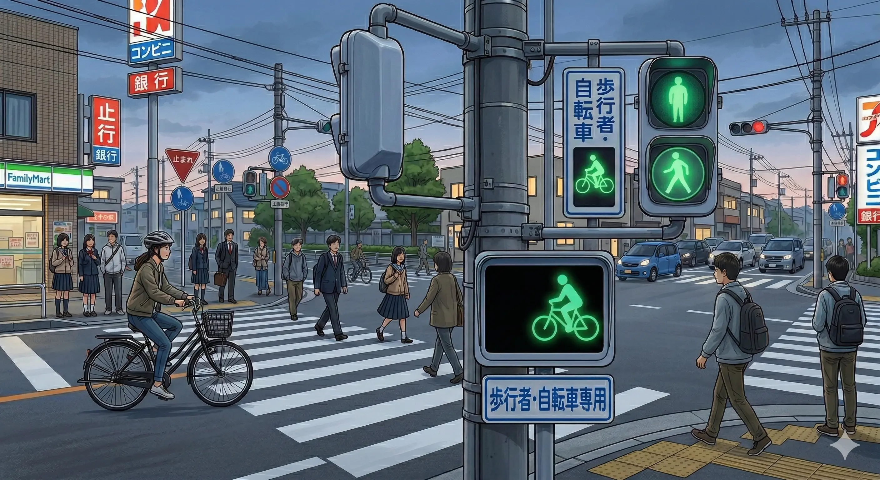 「歩行者・自転車専用」信号がある場合はどちらに従う？