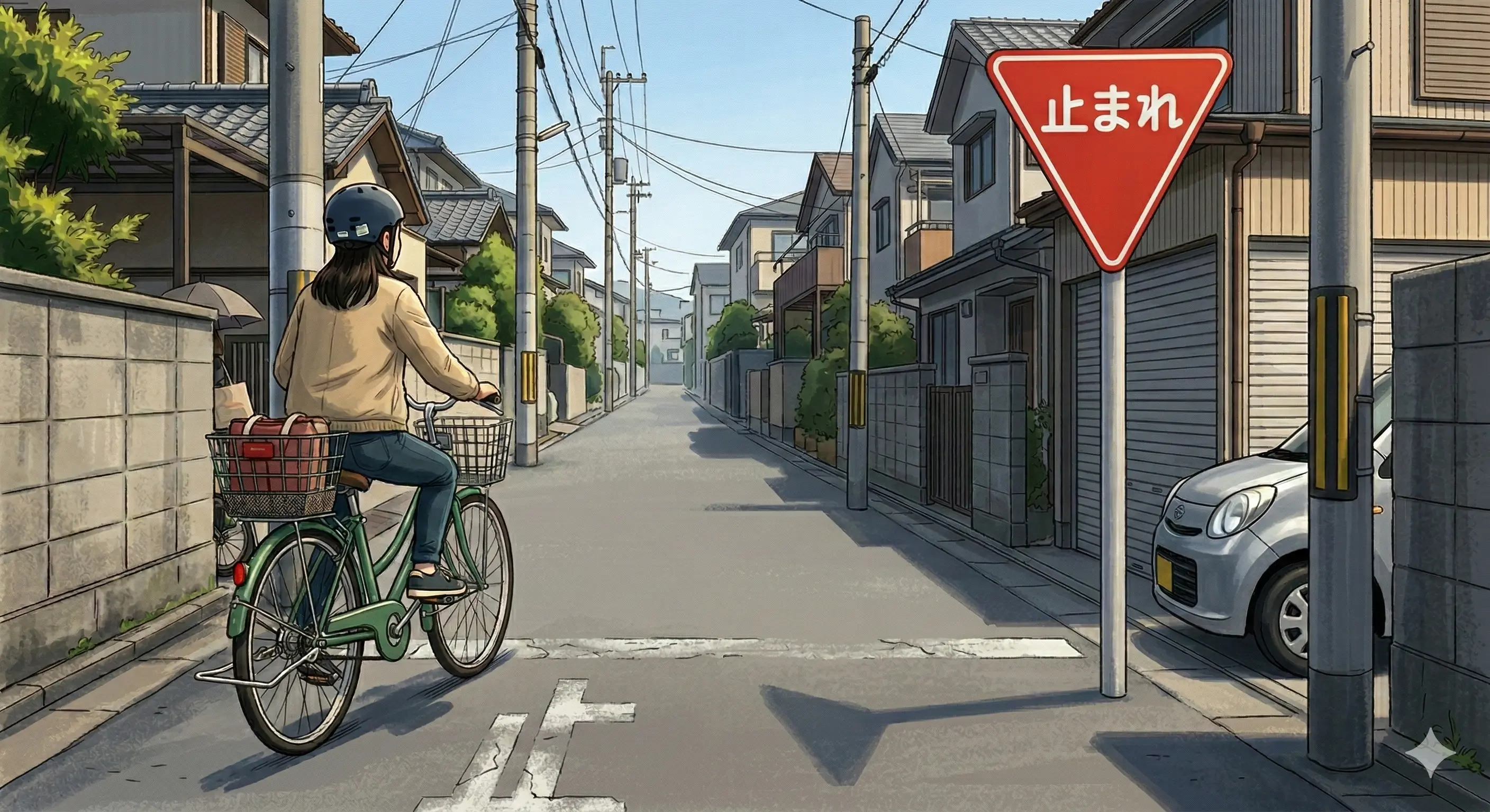 停止線がかすれて見えにくくても、「止まれ」の標識があったら？｜反則金5,000円