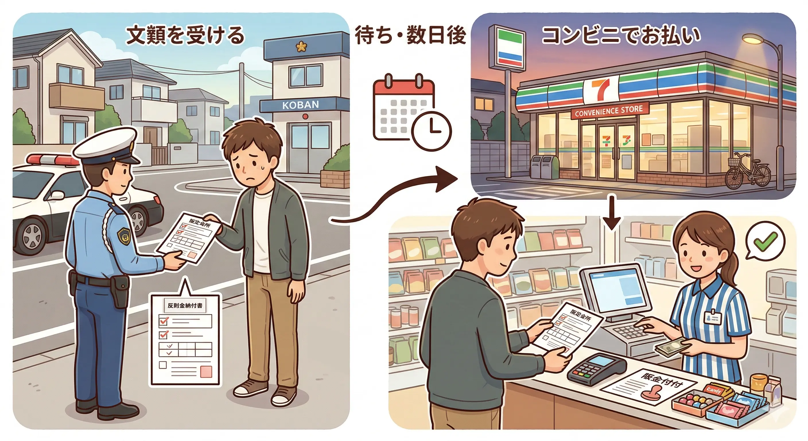 一時停止違反で青切符を受けたが、その場で反則金を払うことはできる？｜反則金5,000円