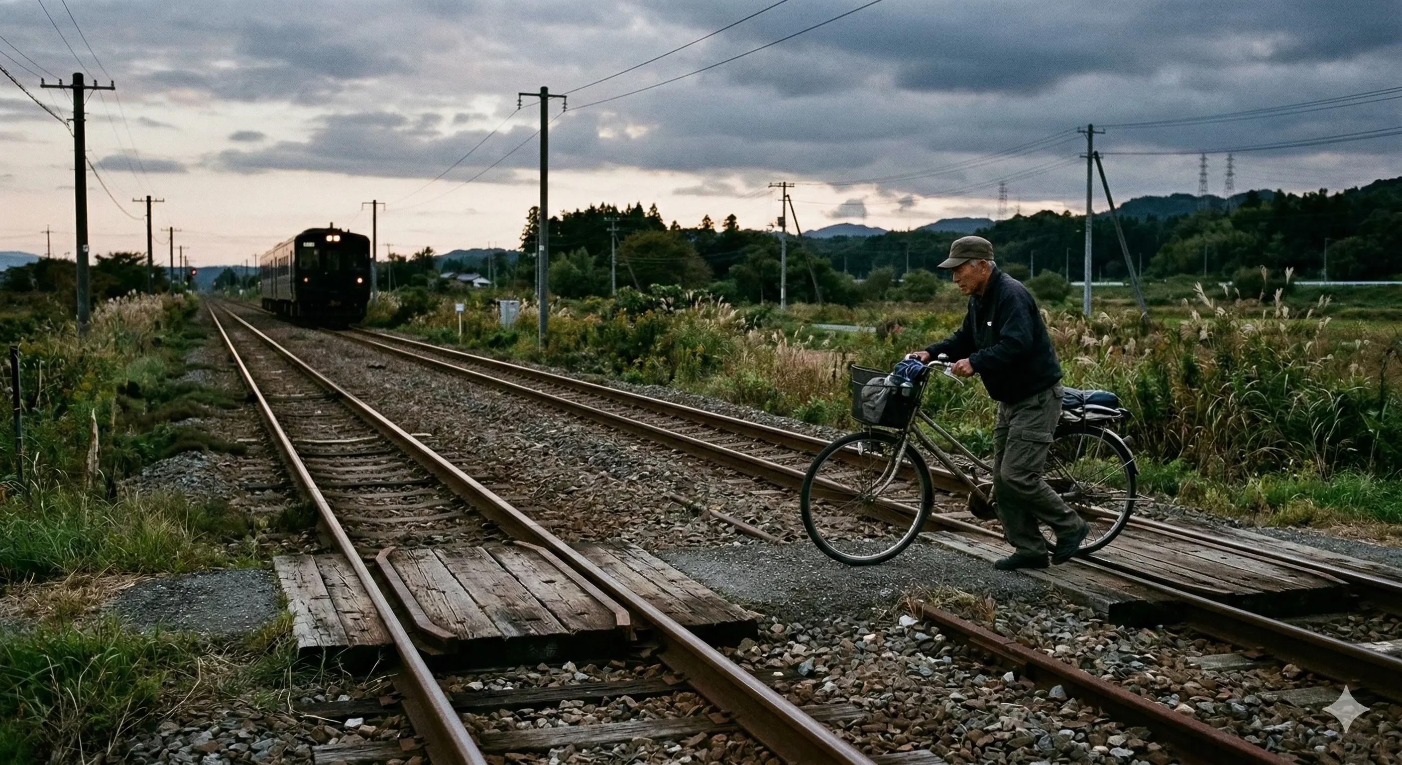 踏切のない線路を自転車で横断するのは？｜反則金7,000円