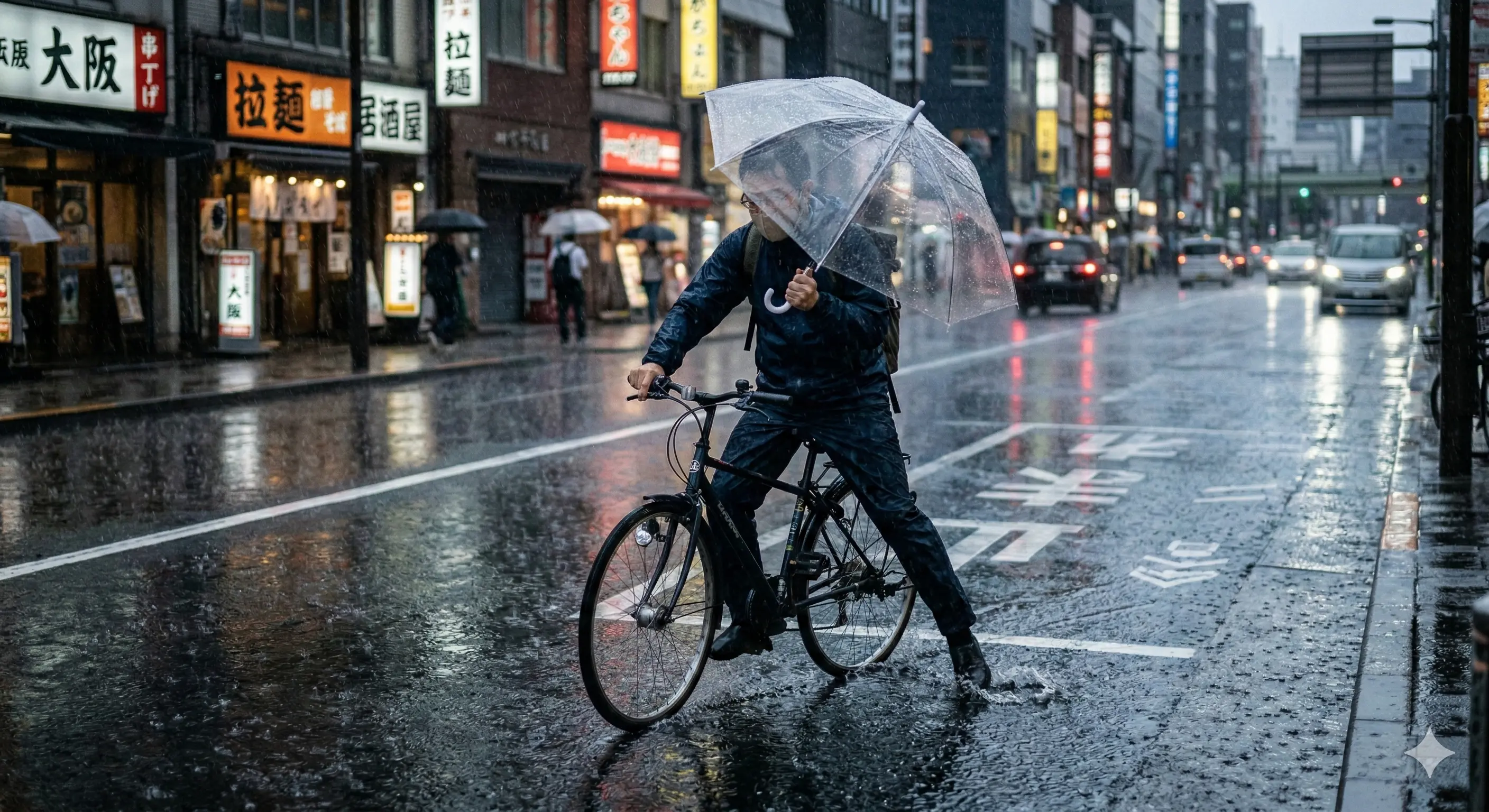 傘差し運転が危険な理由は？｜反則金5,000円