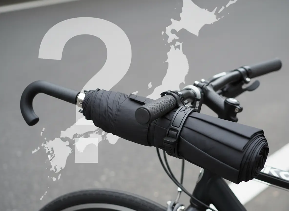 傘をハンドルに固定する器具（傘スタンド）を使用しての走行は？｜反則金5,000円