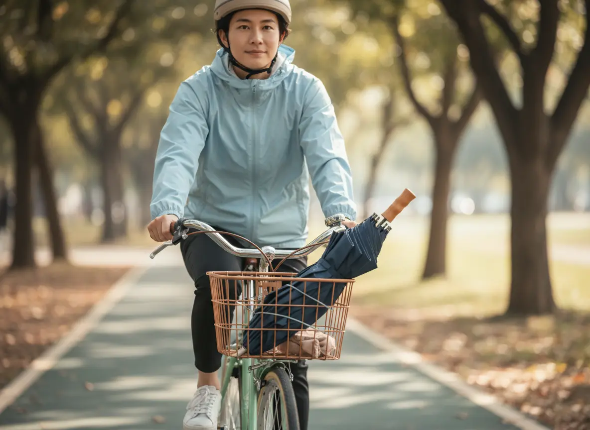 閉じた傘を自転車のカゴに入れて走るのは？｜反則金5,000円