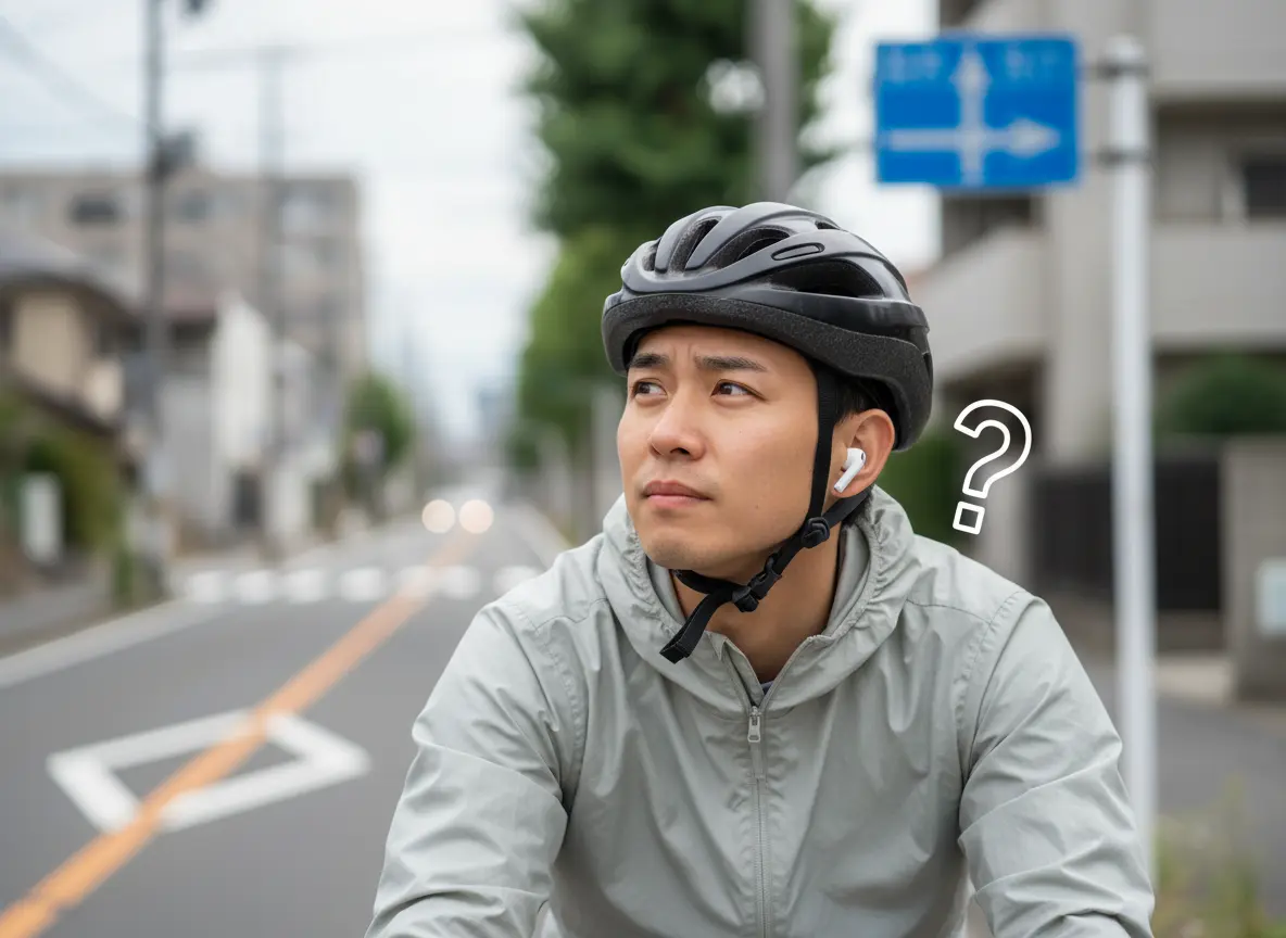片耳イヤホンなら自転車に乗っていい？｜反則金5,000円