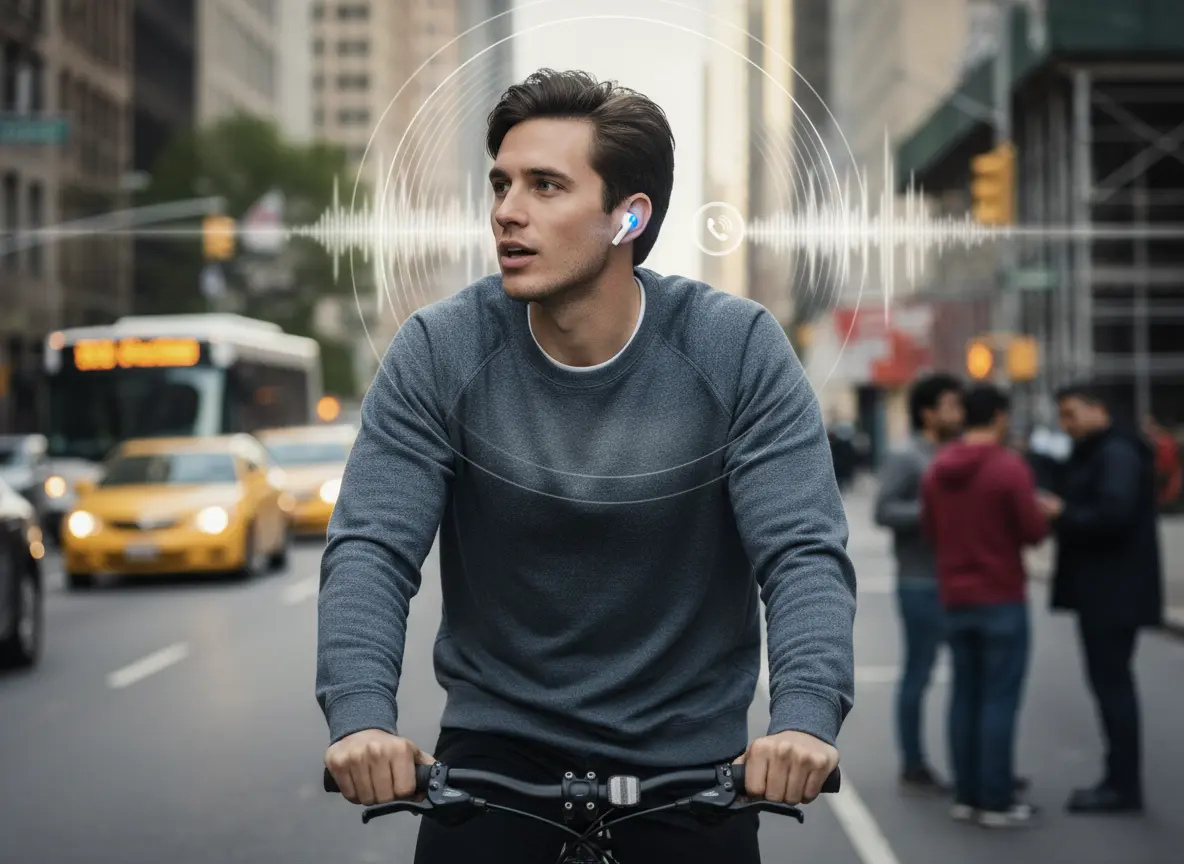 自転車でハンズフリー通話を行うためにイヤホンを使用。これは？｜反則金5,000円