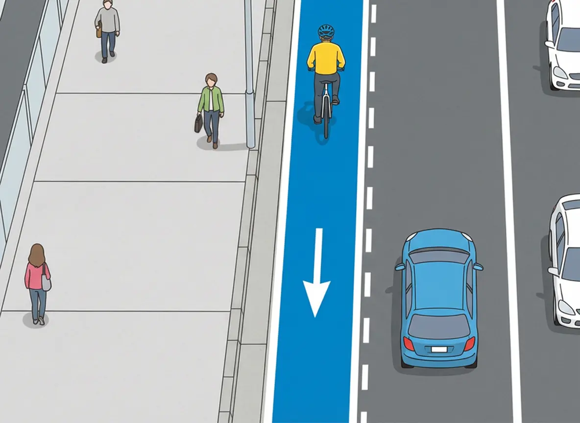 自転車レーン（自転車専用通行帯）がある道路で、歩道を走ると？｜反則金6,000円