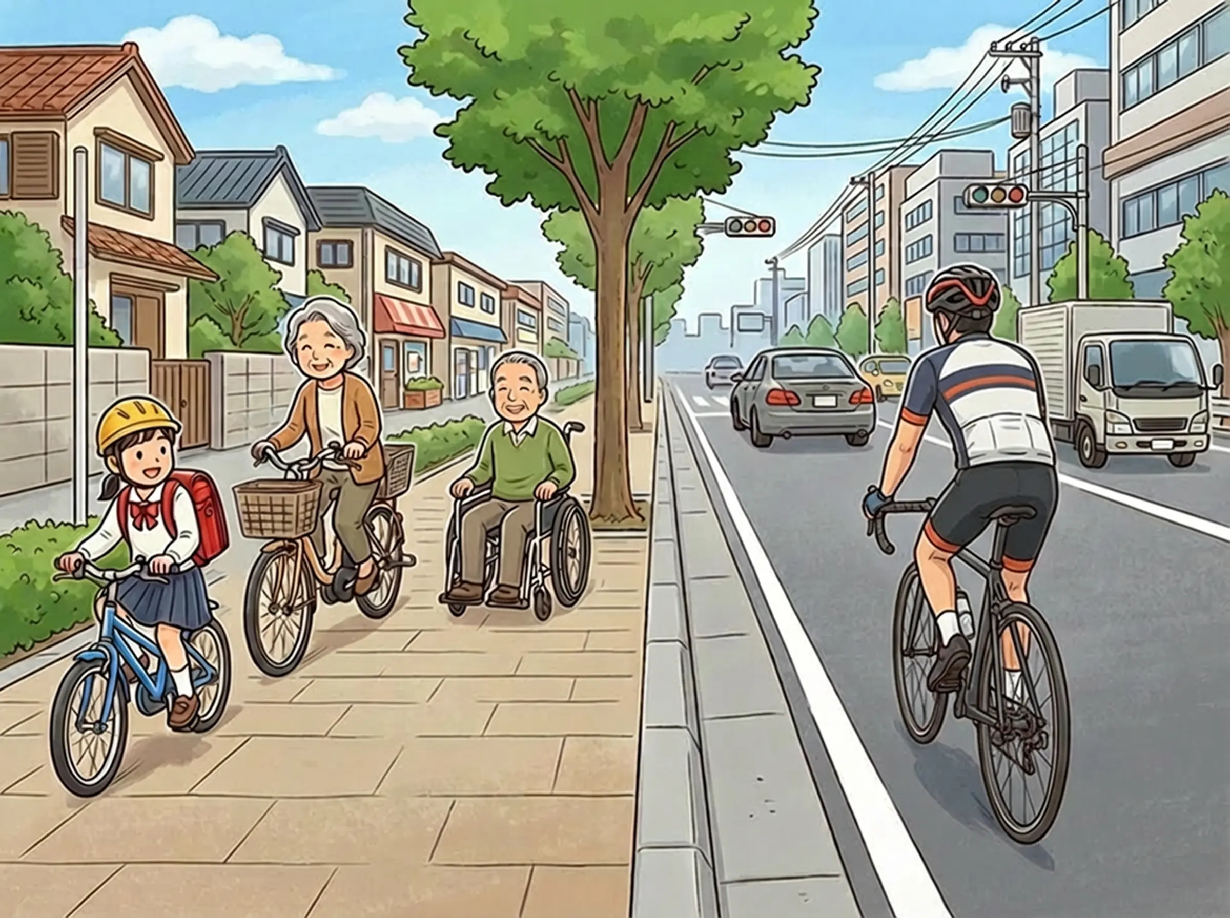 歩道を通行できる例外に当てはまらないのは？｜反則金6,000円