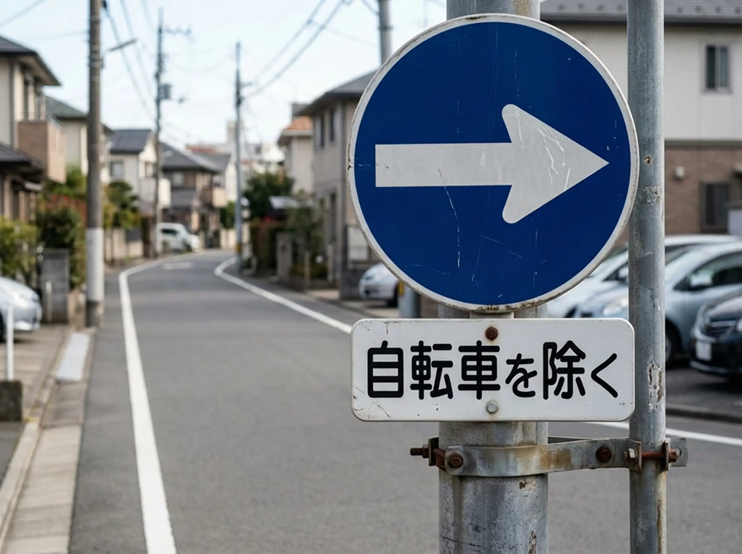 一方通行の道路で「自転車を除く」の補助標識がある場合は？｜反則金6,000円