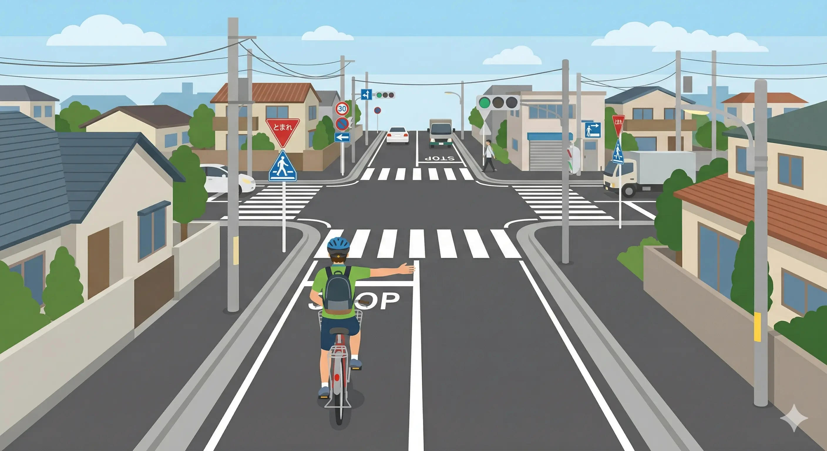 自転車の手信号はいつ出す？曲がる30m手前が正しいタイミング